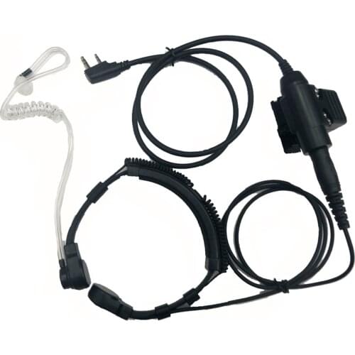 Walkie Talkie Microphone Tactical Throat Mic Earpiece Headset NATO Plug for Kenwood Baofeng UV-5R