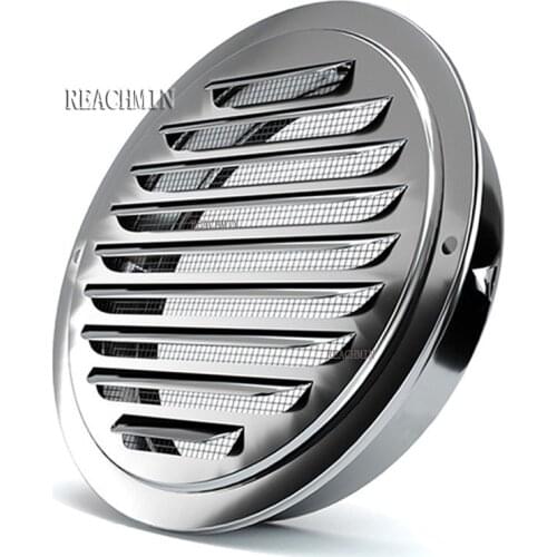 Stainless Steel Exterior Wall Air Outlet Vent Grille 70-200mm Round Duct Cap Air Ventilation Cover Hole Plug Ventilation System