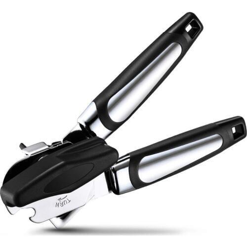 3 in 1 Manual Stainless Steel Can Opener Multifunction Professional Ergonomic Side Cut Safety Bottle Opener Knife Kitchen Tools