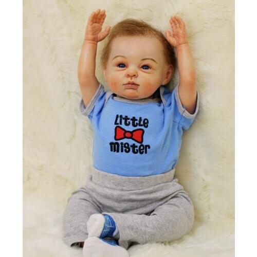 Super realistic bebe reborn newborn boy baby silicone dolls toys 22" 55cm Boutique reborn collection doll gift