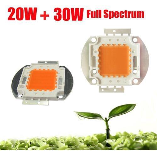 High Power 45mil Full Spectrum 400~840nm LED light, 1pcs 20W + 1pcs 30W SMD LED Chip lamp for plant grow