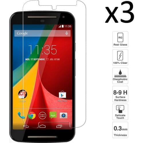 Motorola Motorbike G2 Set 3 pieces tempered glass screen protector anti-scratch ultra thin easy to install