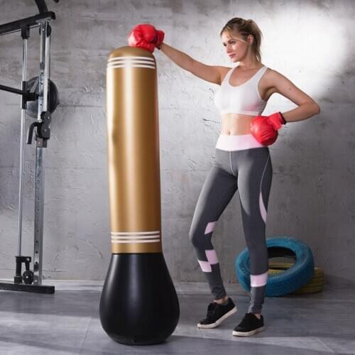 Vertical Inflatable Boxing Bag Mma Training Pvc Thickened Boxing Column Tumbler Fighting Column Sandbag Taekwondo Equipment