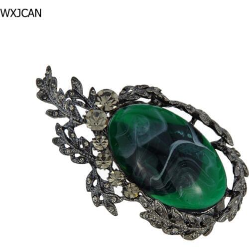 WXJCAN Large brooches vintage brooch with resin stone High-end luxury jewelry