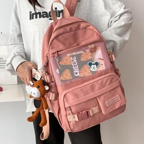 Waterproof Backpack Women Nylon Backpack Student Cute School Bag Kawaii Girl Backpack Laptop Female Fashion Book Bag Ladies 50