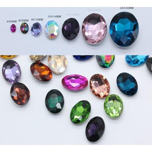 All sizes oval pointed back crystal diamante rhinestone jewels glass strass chatons stone Nail Art glitter Gem DIY clothes beads