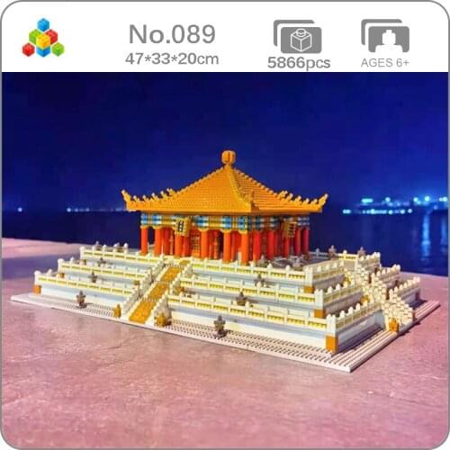 YZ 089 World Architecture Imperial Palace Hall of Central Harmony 3D Mini Diamond Blocks Bricks Building Toy for Children no Box