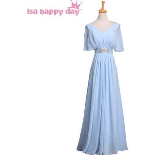 Woman long gown royal blue grey womens formal cap sleeved vestidos chiffon red evening female dress women dresses 2020 B3129