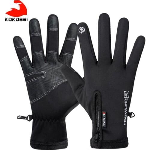 KoKossi Winter Cycling Gloves Bicycle Warm Touchscreen Full Finger Gloves Waterproof Outdoor Bike Skiing Motorcycle Riding