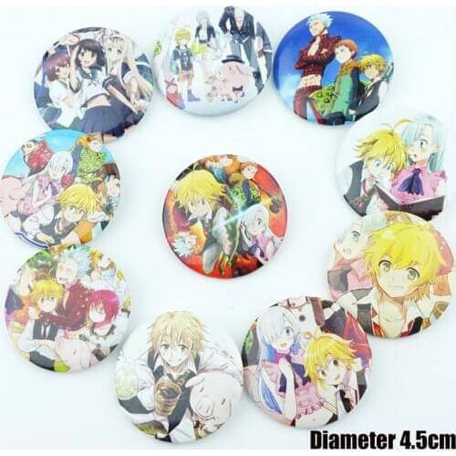 10Pcs/Set The Seven Deadly Sins Pins Badges Brooch Chest Ornament Of the Clothing Accessoies Collection Anime Cosplay Gifts