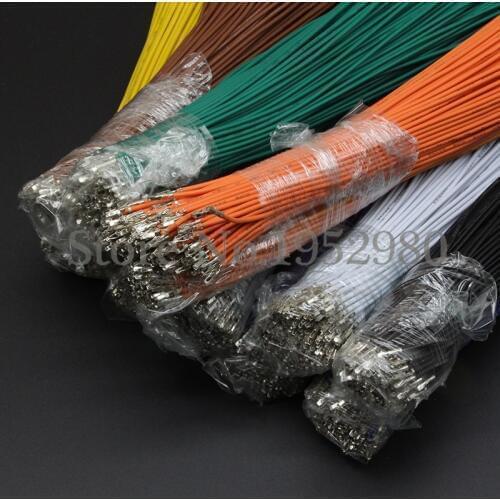 100PCS PHB 2.0mm Connector Terminal Cables Multi Color 24AWG 20CM Single End Semi-finished Product Black/Red/Blue/Yellow/Green