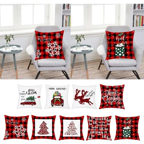 1x Sofa Cushion Cover Christmas Throw Pillow Cover 45x45cm for Sofa Bedroom Car