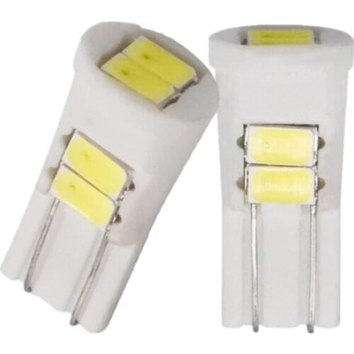 2/4Pcs T10 5730 6SMD 194 168 Chip Wedge Ceramics Light Car Auto LED Door Light Bulb Marker Lamp DC 12V White