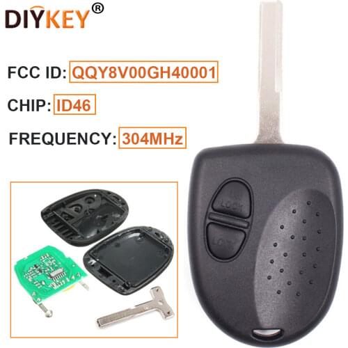 Keyecu Remote Key 2 Button Fob 304MHZ ID46 for Holden Commodore VS VR VT VX VY VZ 2004-2006 FCC: QQY8V00GH40001
