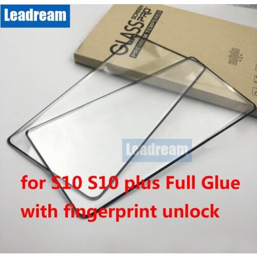 300Pcs for Samsung S10 Plus S10e S10 lite 3D Full Glue with FingerPrint Unlock no Hole Tempered Glass Free DHL