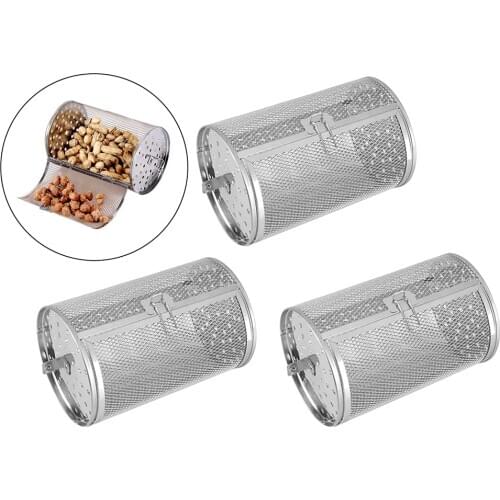 3x Stainless Steel Oven Basket Coffee Beans Baking Rotisserie Grill Cage