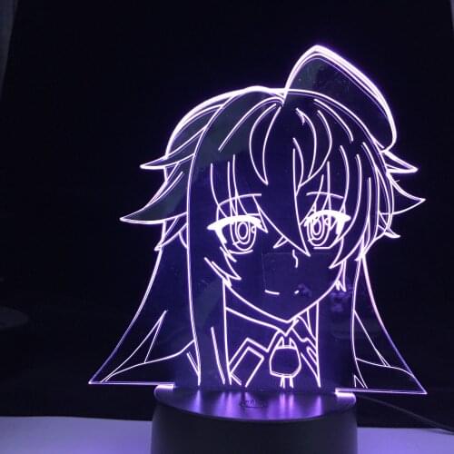 Anime High School DxD LED Light for Home Decoration Birthday Gift Manga 3D Night Lamp Rias Gremory High School DxD