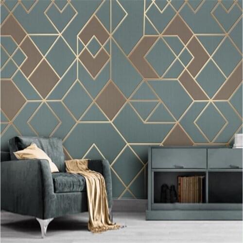 Beibehang Custom photo mural wallpaper for Living Room TV Background Abstract geometric golden lines Wall paper Home Decoration