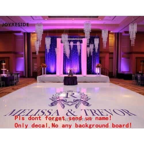 JOYRESIDE Dance Wedding Floor Decal Customed Name Monogram Sticker Wedding Party Art Decor Vinyl Decals Design Decoration A1733
