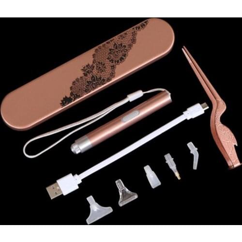 5D Diamond Painting Tool Chargeable Lighting Point Drill Pen With Replaceable Pen Nib And Tweezers Set For Diamond Embroidery