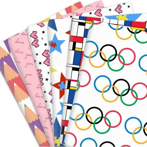 3PCS 50*45cm Pencil Star Pure 100% Cotton Fabric Patchwork For Quilt Tissue Kids Home Textile Sewing Doll Dress Curtain