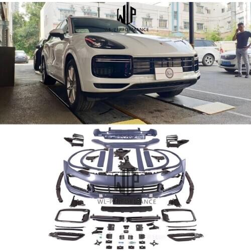 9YA PP GTS style Car body kit turbo front bumper rear bumper diffuser side skirts Wheel eyebrows exhaust pipes for Cayenne 9YA
