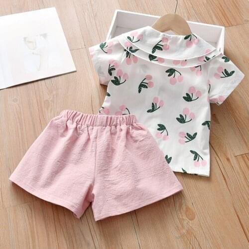 Girls Clothes Set Summer Style Baby Girls Clothing Sets Cartoon Print T-shirt Short 2Pcs for Kids Clothes 2-6Y Children