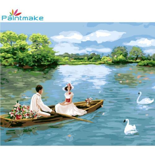 PAINTMAKE Oil Figure painting DIY Painting By Numbers landscape Paint On Canvas For Home Decor Art Picture gifts GX9592