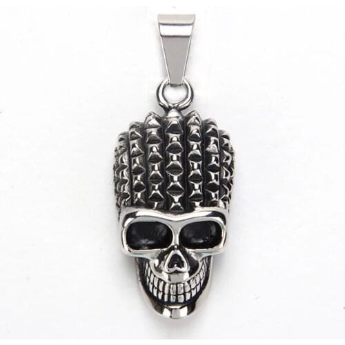 New Gothic Punk Mens Women Silver color Tone 316L Stainless Steel Skull Pendant