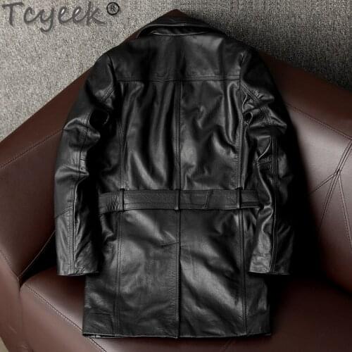 Genuine 200% Leather Jacket Men Korean Cow Leather Jackets Spring Autumn Trench Coats Plus Size 66xl Chaqueta Hombre
