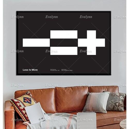 Less Is More Poster, Math Icons, Helvetica, Quote,Black And White, Modern Home Decor Art, Mies Van Der Rohe,Architecture Prints