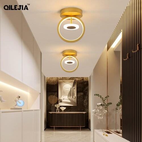 Modern Gold LED Aisle Chandeliers Lights For Bedroom Corridor Loft Stairs Home Deco Lighting Lamps AC90-260V Luminaria Fixtures