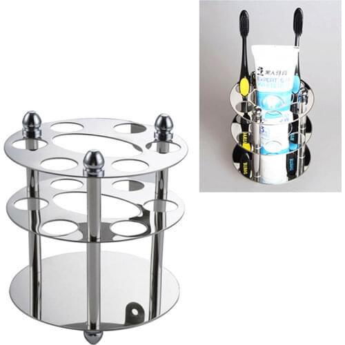 Toothbrush Holder Wall Mounted Bathroom Toothpaste Razor Holder Stainless Steel Storage Rack Bathroom Accessories Set