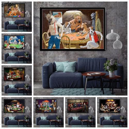 Funny Playing Poker Wall Art Poster Modern Hot Pictures Prints Canvas Painting for Living Room Home Decor