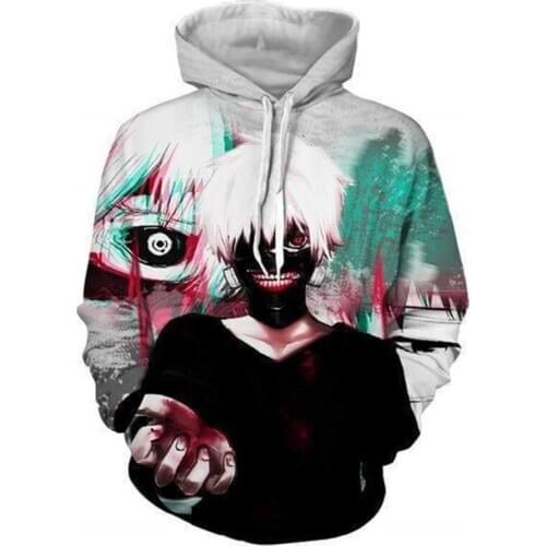 New Tokyo Ghoul 3D Printing Hoodies Ken Kaneki off cosplay costume hoodie Japan anime Sweatshirt Clohting Jackets Top
