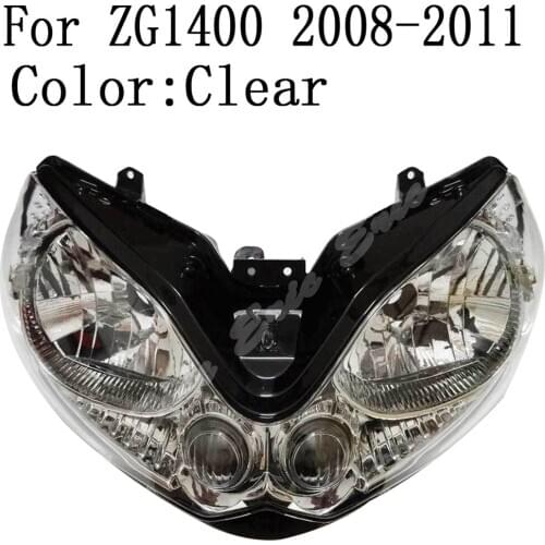 Motorcycle Front Headlight Lamp Assembly For Kawasaki GTR1400 2008 2009 2010 2011 Clear Lens