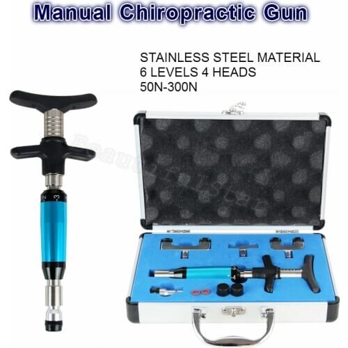 Chiropractic Gun Cervical Spine Correction Adjustment Stainless Steel 4 Heads Manual Correction Tool Health Massager Top Quality