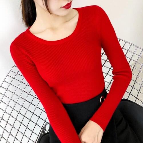 Casual autumn winter women sweater pullovers long sleeve o-neck chic Sweater Female Slim knit top soft jumper tops Warm Female