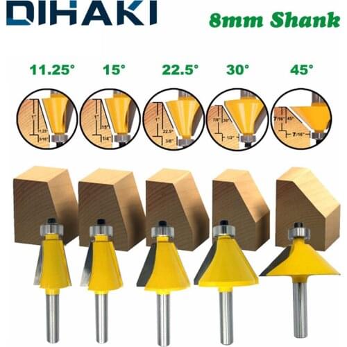 Professional Milling Cutter Tool 8mm Shank Drilling Milling Carbide Woodworking Trimming Miter Router Bit Woodworking Router Bit