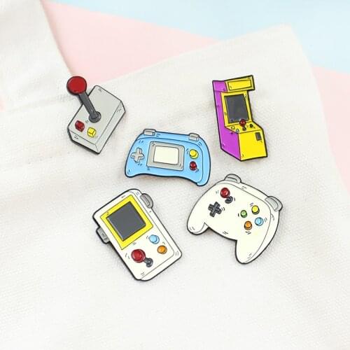 Five Styles Cartoon Game Machine Handle Brooch Jewelry Enamel Pin Denim Accessories Jewelry Brooches For Electronic Sports Fans