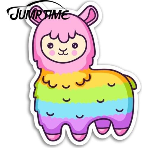 Jump Time Rainbow Llama Vinyl Stickers Alpaca Fun Sticker Laptop Luggage Car Assessoires Window Decals Car Wrap DIY
