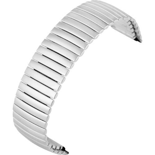 20/22MM Stainless Steel Watch Strap Silver/Black Replacement Watchband Practical Stretchable Length None Buckle Wristwatch Strap