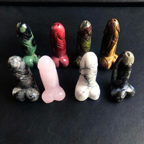 Natural crystal stone carving pieces of different colors original stone carving creative ornaments