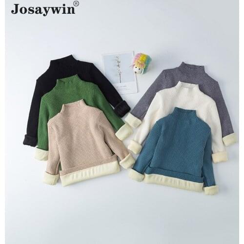 Josaywin Kids' Turtleneck Winter Sweater for Baby Boy Girls Thick Knitted Sweater Kids Sweater Childrens Jumpers Clothing