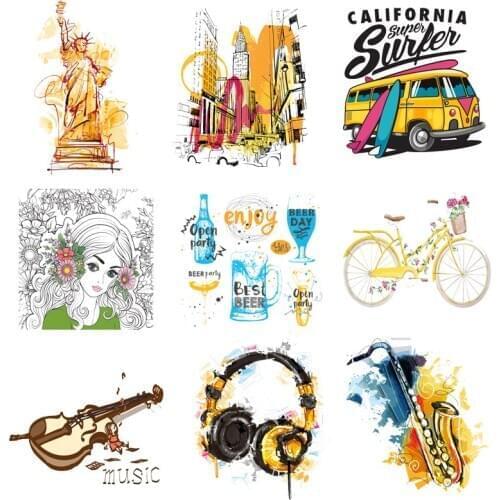 Iron on Transfer for Clothing Thermoadhesive Patches for Jackets Fashion Sticker Diy Car Patch Textile Vinyl Stripes Appliques A