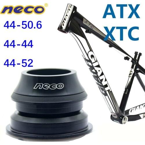 Neco bike headset for giant atx xtc od2 44 50.6 mm mtb bike mountain bearing headset straight tapered fork 28.6 31.8 38.1 33