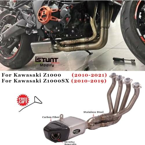 Motorcycle Exhaust Muffler Escape Full System Front Link Pipe Slip On For Kawasaki Z1000 2010-2021 Z1000SX 2010-2019