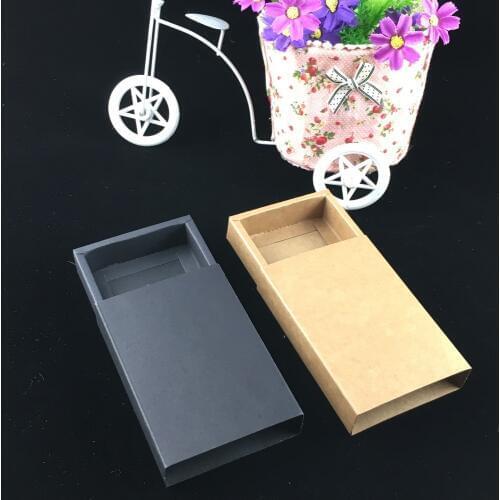 24pcs/lot- Blank Kraft Paper Drawer Boxes Black Paperboard Packaging Box DIY Handmade Soap Craft Jewel Party Gift Boxes