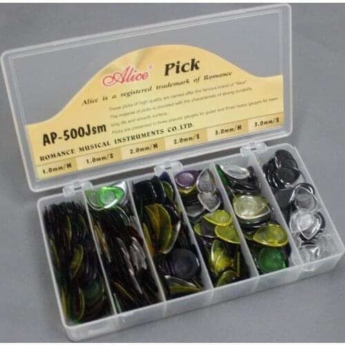 500JSM Box-packed Durable Clear Heavy Metal Rock Bass Acoustic Electric Guitar Pick Plectra Large + Small Size 1.0/2.0/3.0mm