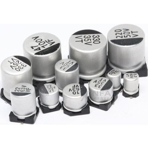 1-20Pcs/Lot SMD Electrolytic Capacitor 2.5V 4V 6.3V 10V 16V 25V 50V 100V 1uF 2.2uF 4.7uF 10uF 33uF 47uF 100uF 220uF 470uF 1000uF